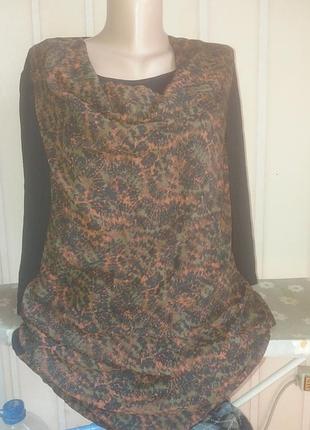 Платье красивое трикож и шифон вискоза от л до хл