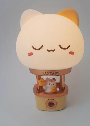 Cветильник-ночник котик на воздушном шаре mg-a10 аккумуляторный