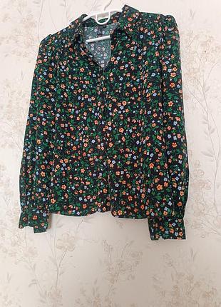 Рубашка nobody's child/размер u9 8/eur 36/ цветочный принт