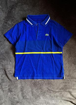 Вутболка поло з бавовни оригінал жовто блакитна