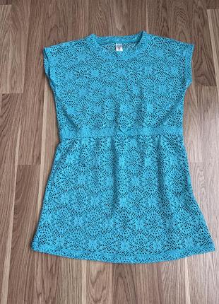 Голуба пляжна туніка на дівчинку 9-11 років.