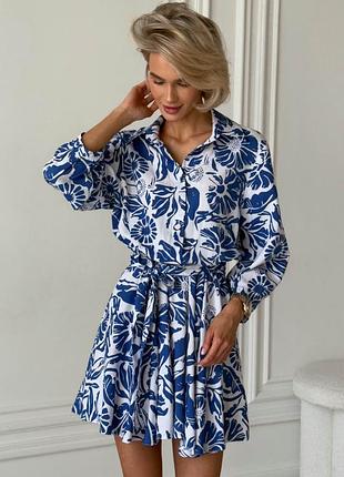 Жіноча коротка сукня блакитного кольору