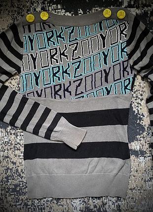 Яскравий трикотажний жіночий светр з напівоголеною спиною американського бренду zoo york | розмір s