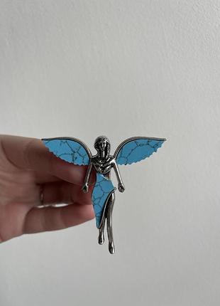Уцінка, металева брошка небесна фея