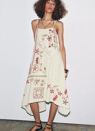 Асимметричное платье zw collection с вышивкой