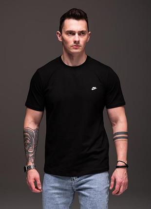Мужская футболка nike черная, размеры: s,m,l,xl,2xl, материал: хлопок 80%,полиэстер 15%, лайкра 5%