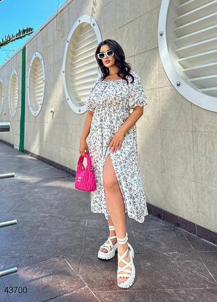 Платье миди с открытыми плечами больших размеров