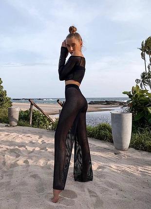 Костюм жіночий з сітки стрейч білий чорний xs s m l