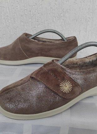 Замшевие,утепленние туфли,мокасини hotter comfort concept р.39-40