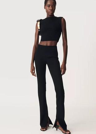Штани з розрізом жіночі чорні zara new