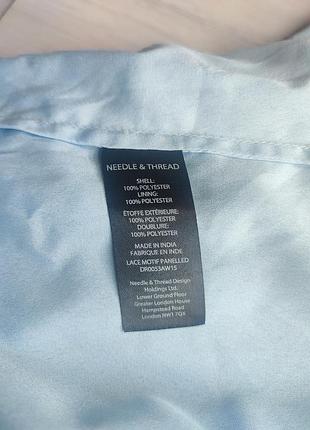 Платье мини needle & thread xs голубое с декором10 фото