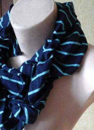 Темно синий  котоновый шарф2 фото