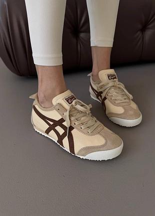 Жіночі кросівки asics onitsuka tiger beige / brown