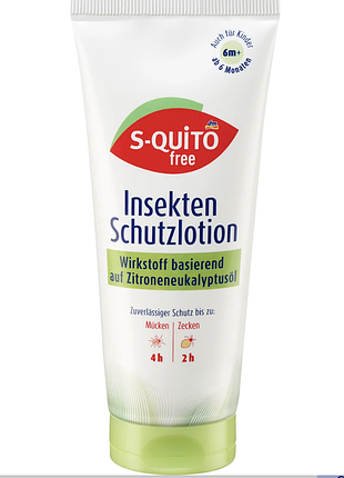 Лосьйон від комах з олії лимонного евкаліпта s-quito free insektenschutzlotion mit zitroneneukalyptu