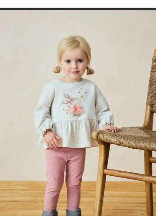Свитшот реглан кофта на девочку с зайкой next 5-6 лет