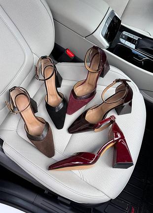 Туфли женские натуральная кожа замша/ кожа/лак