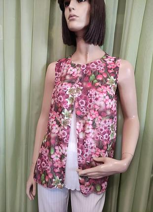 Блуза бордового кольору з квітковим принтом, бренду
" camomile".