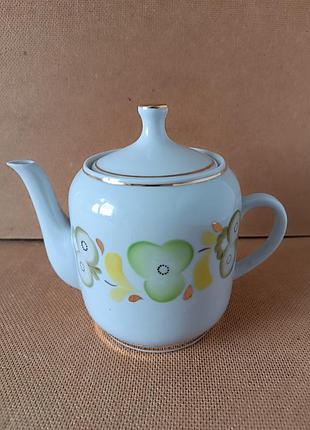 Фарфоровый чайник для заваривания долбишский фарфоровой завод времен срср клей ретро винтаж