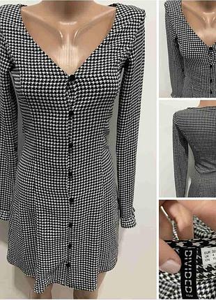 Плаття сукня принт гусяча лапка