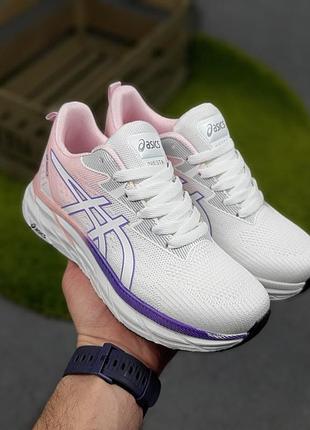 Женские качественные и стильные кроссовки asics gel-excite 10 белые с пудрой