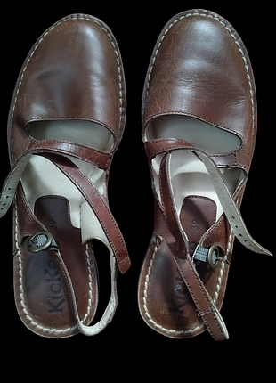 Сандалии, босоножки женские kickers, 38,39р натуральная кожа, коричневые