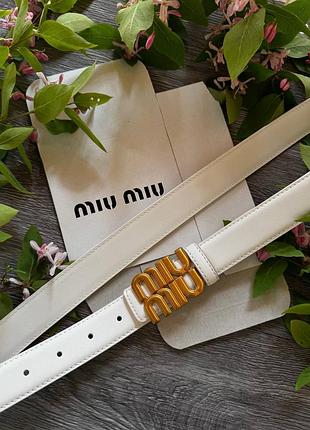 Ремень женский кожа 3см фабричный китай + коробка, ремень под платье из кожи у джинсы кожаный белый медь пояс стиля miu miu миу мыу