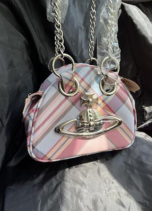 Vivienne westwood archive orb checked nubuck shoulder bag — цена