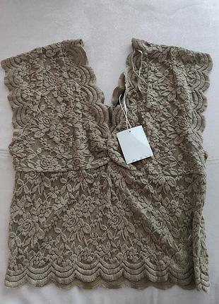 Zara круте мереживо топ