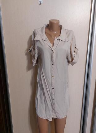 Короткое платье рубашка ora s с шелком