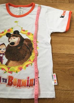 Замечательная футболка на девочку 5-6 лет хлопок маша и медведь принт3 фото