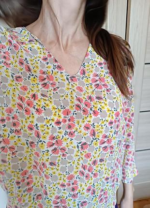 Блуза квітковий  дрібний принт шовк натуральний