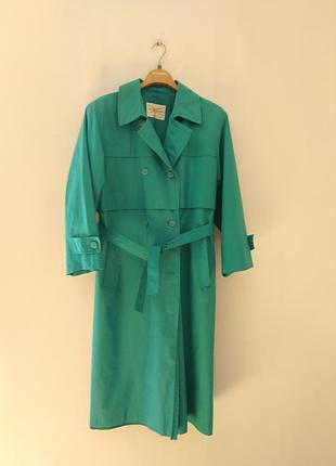 Плащ тренч женский винтаж финтандия в стиле 80-х годов цвета морской волны