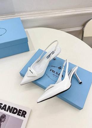 Білі туфлі прада преміум люкс