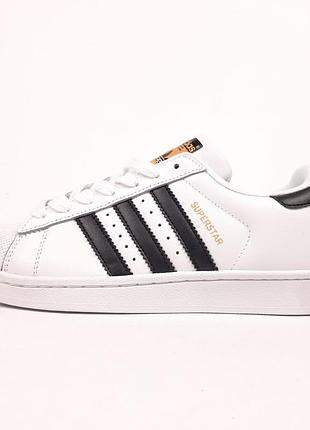Женские кроссовки adidas superstar white black