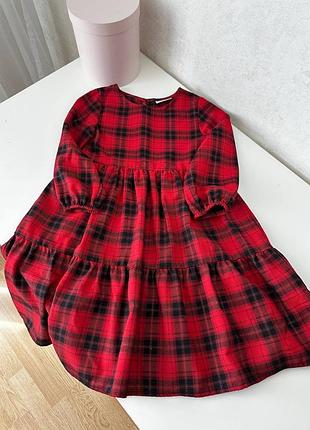 Классное платье в клетку для девочки 5-6 лет