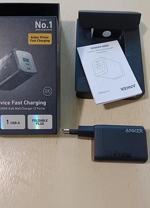 Сетевое зарядное устройство anker prime 100w gan wall charger1 фото