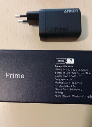 Сетевое зарядное устройство anker prime 100w gan wall charger3 фото