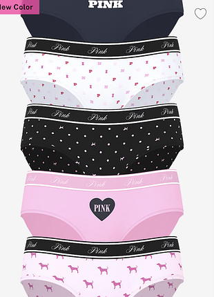 Хлопковый подарочный набор трусиков pink victoria's secret s, m