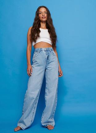 Джинси широкі wide leg світло-блакитні в стилі 90-х na-kd