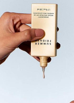 Сонцезахисний крем, summer fridays shadedrops broad spectrum spf 30 mineral milk sunscreen