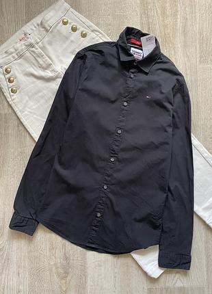 Tommy hilfiger чорна сорочка, брендова сорочка, рубашка