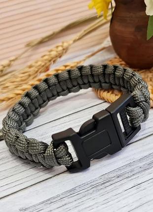🔺🏕🧗‍♂️ мужской браслет выживание паракорд серый