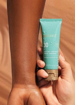 Мінеральний сонцезахисний крем, biossance squalane + zinc sheer mineral sunscreen spf 30