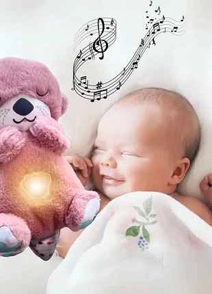 Дышащая плюшевая игрушка выдра со светом и звуком