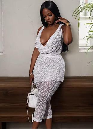 Костюм, комплект пляжный, на пляж, фотосессию,кружевной,с капюшоном