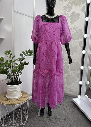 Розкішна довга сукня з прошви, р.14