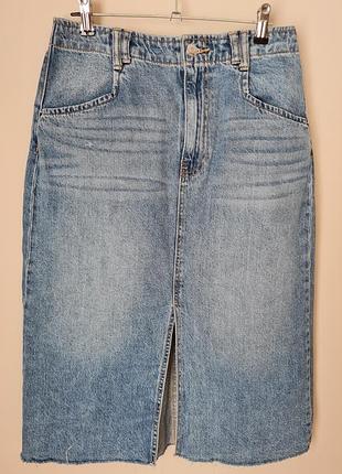 Джинсовая юбка средней длины stradivarius