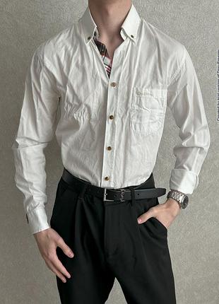 Мужская рубашка белая с длинным рукавом dahlin