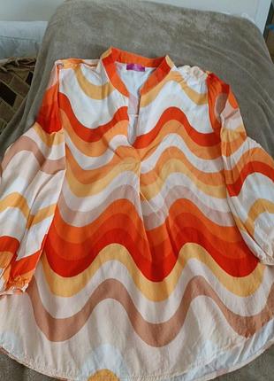 Блузка, 48/50р, віскоза, італія, довжина 70, груди 116, плечі 42, рукава 55см, низ резинка.