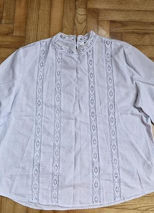 Uniqlo-тонкая хлопковая блуза, вышивка, р.-m